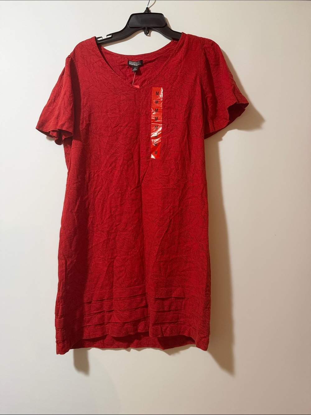 Nicole Miller Red V-Neck Mini Dress